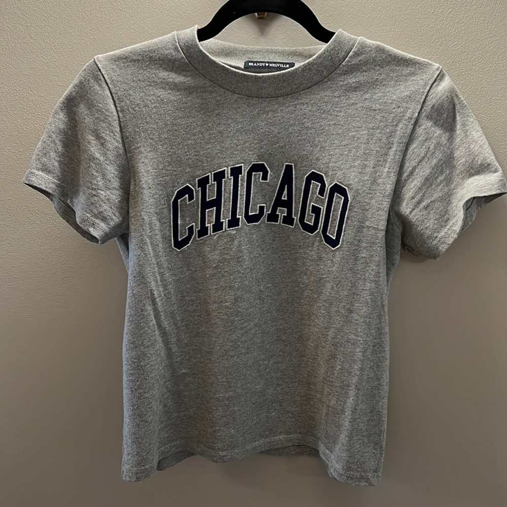 NWOT Brandy Melville Limited Edition Chicago Embroidered Ashlyn Top